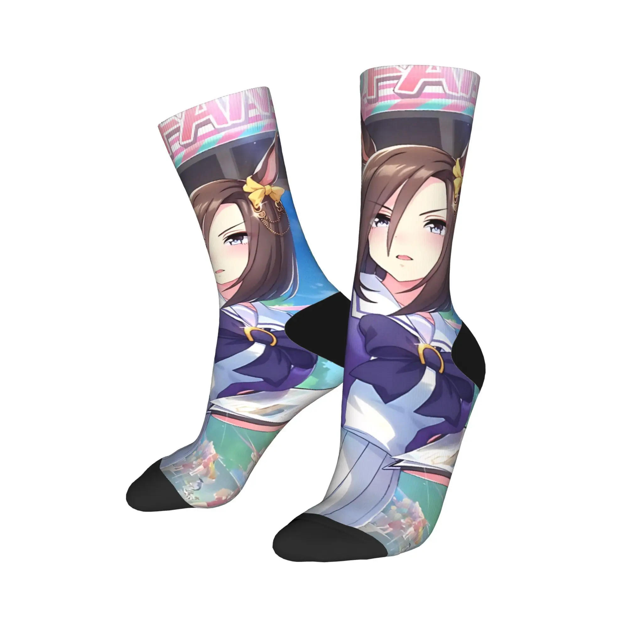 Uma Musume Pretty Derby Anime Socks  Novelty Stockings Winter Non Slip Women Men Socks Breathable Graphic Running Sports Socks