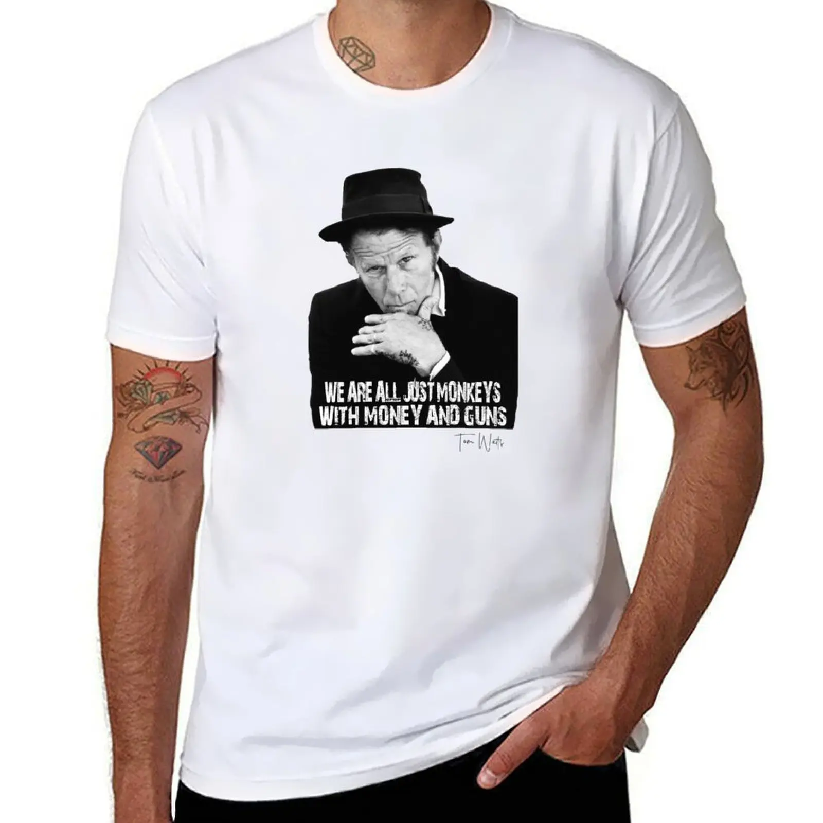 

shirt money for graphic T-Shirt guns Tom Waits are just t Monkeys with man - t personalised shirts tees We and
