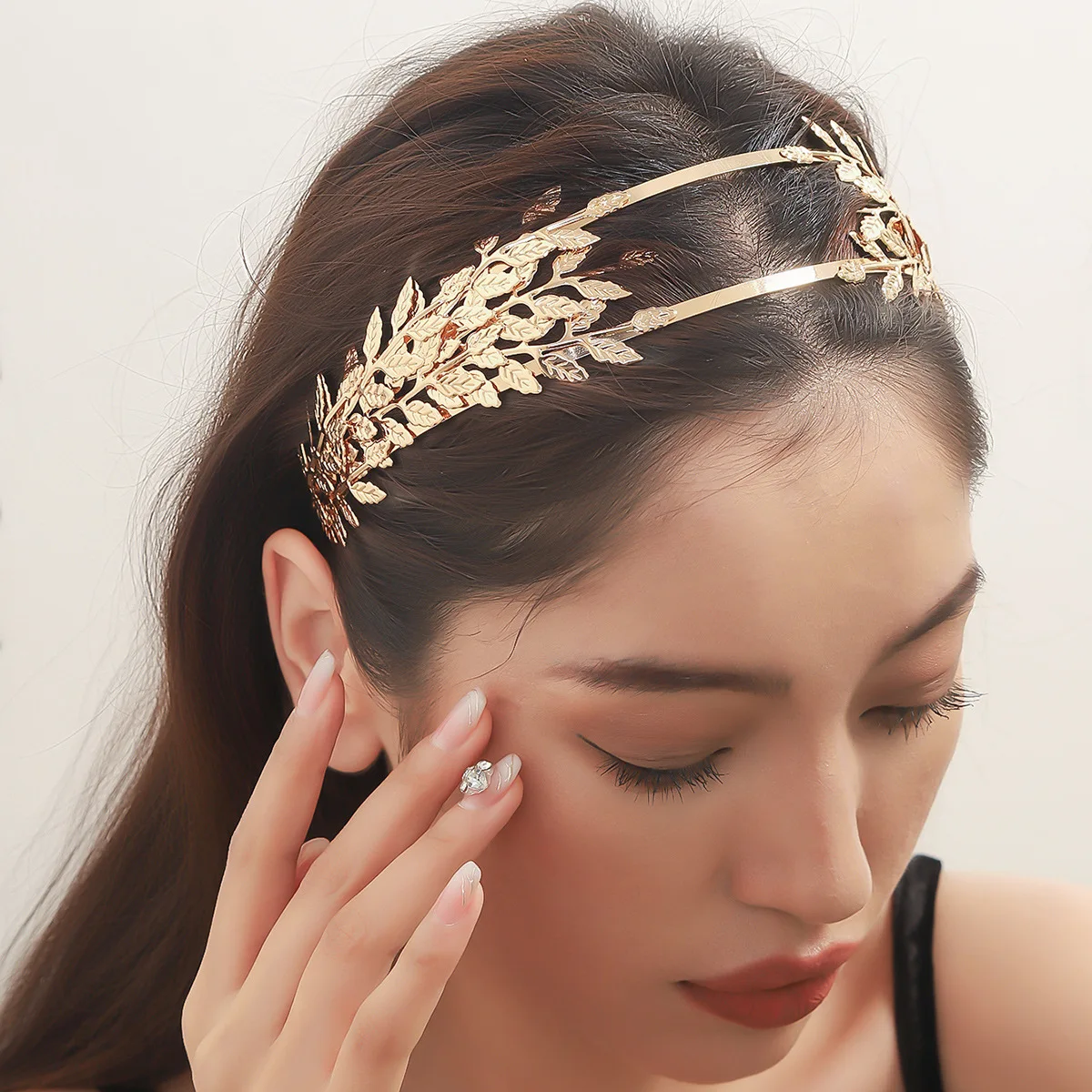 1 fashion personality creative new Baroque bride leaf headband wide headband accessories