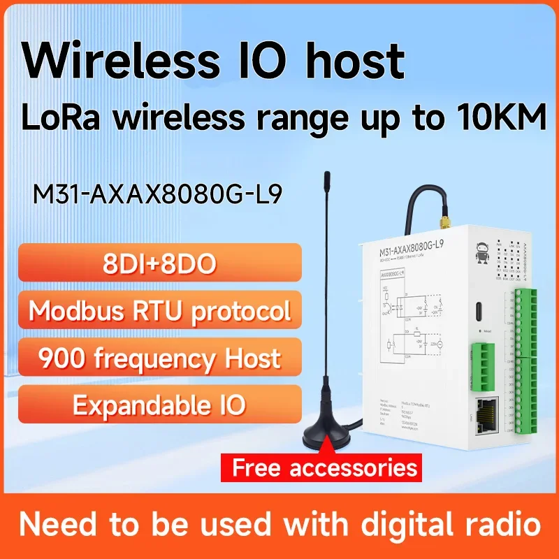 LoRa 400/900MHz Distributed Remote IO Module EBYTE M31-Lora Series Host/Expansion Module Support Modbus TCP RTU RJ45 RS485