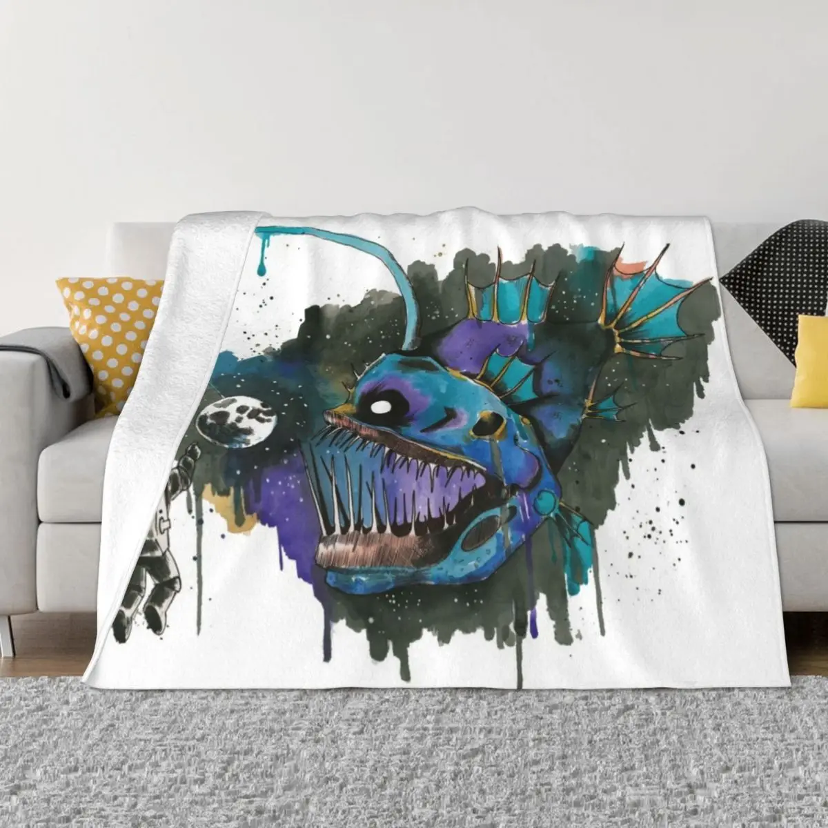 

anglerfish Throw Blanket Bed Fashionable Summer Blankets