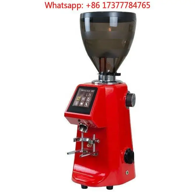 Commercial Automatic Espresso 74mm Flat Burr Type Electric Coffee Bean Grinder with LCD Display