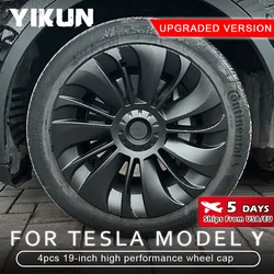 4PCS Hub Cap Car Replacement Wheel Cap 19 Inch Performance Automobile Hubcap Full Cover Accessories for Tesla Model Y 2023 2024