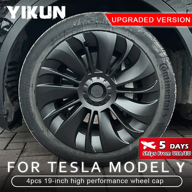 4PCS Kołpak piasty samochodowej Zamienny kołpak koła 19 cali Wydajny samochodowy kołpak piasty Pełna osłona Akcesoria do Tesla Model Y 2023 2024