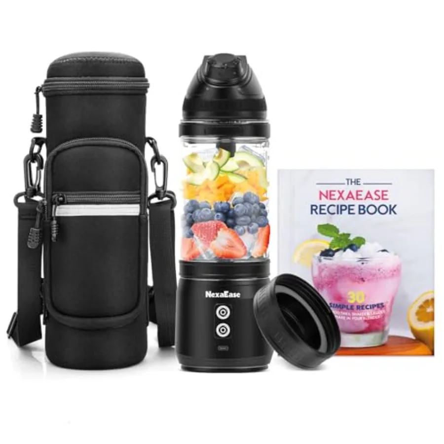 

Portable Blender with Insulated Carrying Case and Recipe Book for Shakes and Smoothies, Personal Juicer Electric Protein Shaker
