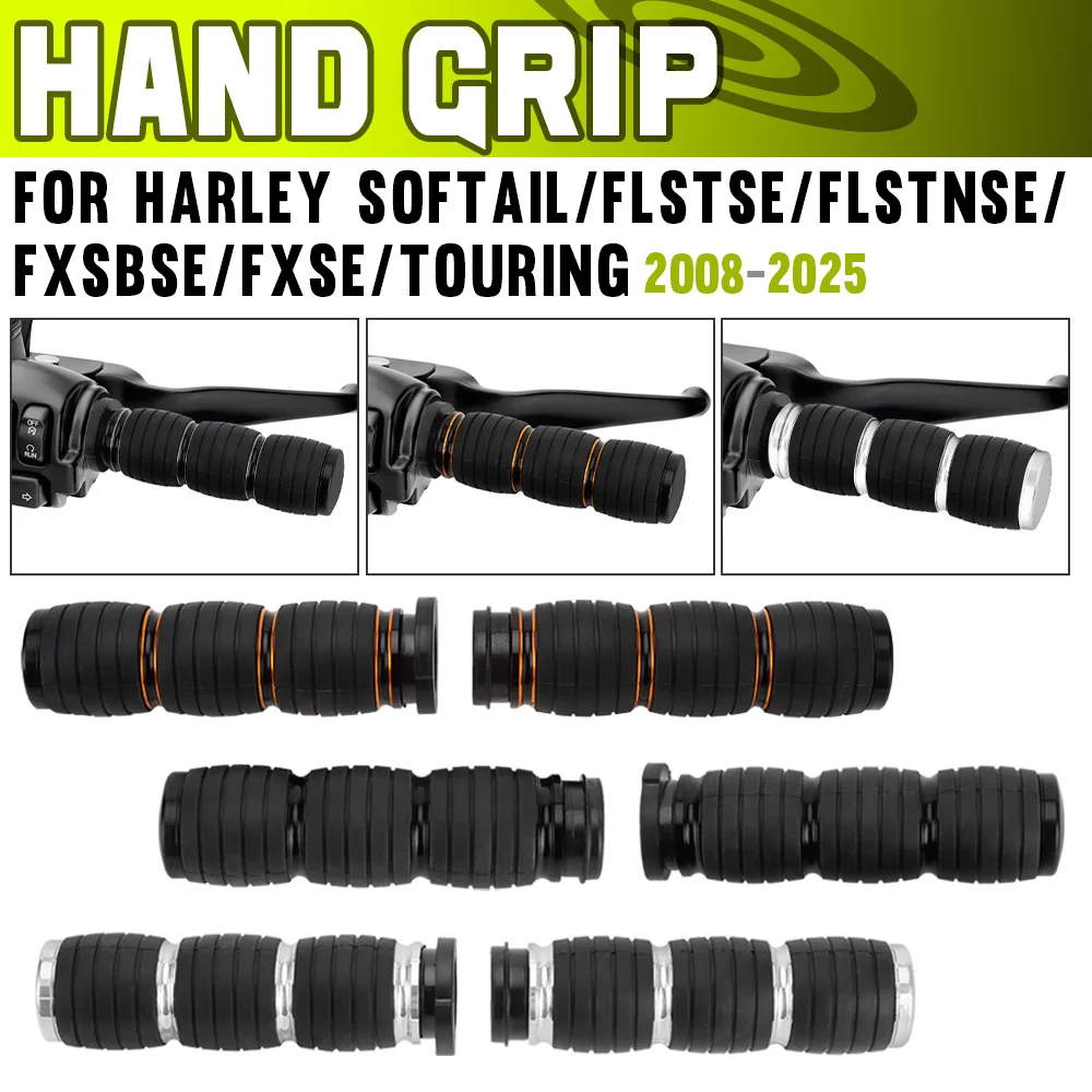 

Handlebar Hand Grips Motorcycle Grip Electronic Throttle Handle Grips Aluminum Rubber Parts Fit For Harley Softail Touring FXDLS