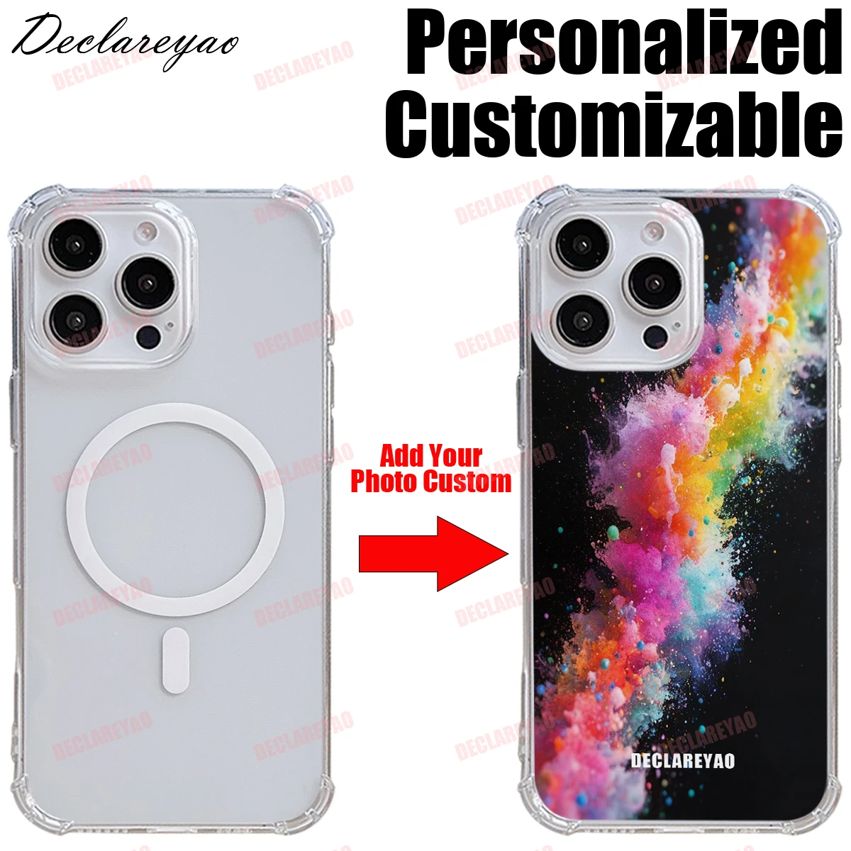 Fotos personalizadas personalizables DIY para MagSafe Coque para iPhone 17 Air 16 15 14 Plus 13 12 11 Pro Max 7 8 SE 2022 fundas