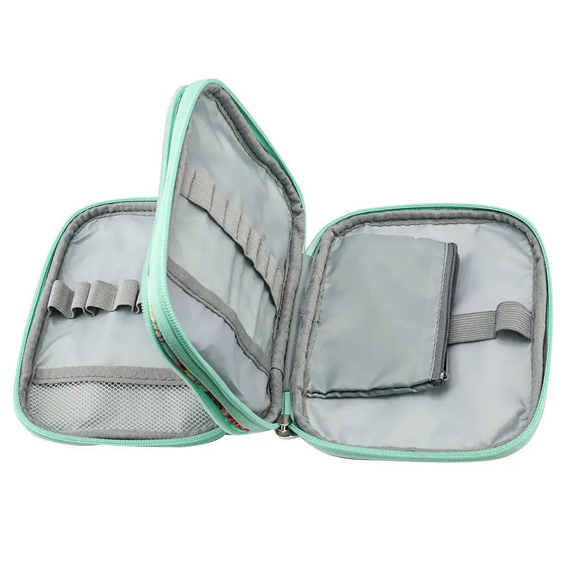 Imagem -04 - Bolsa de Armazenamento de Lápis Colorido Artesanal Dupla Camada Caixa de Ferramentas Faça Você Mesmo Bolsa Escolar Bolsa Organizando Papelaria Caixa