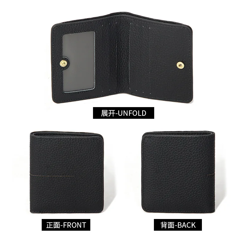 Western Cowhide Leather RFID Blocking Short Women Wallet Fashion Car Line Multi-card Slots Purse for Ladies