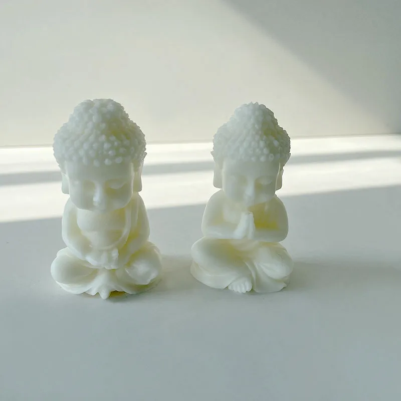 Molde de silicone para vela de buda, faça você mesmo, estátua de buda artesanal, modelagem de sabão artesanal, molde pingente de gesso