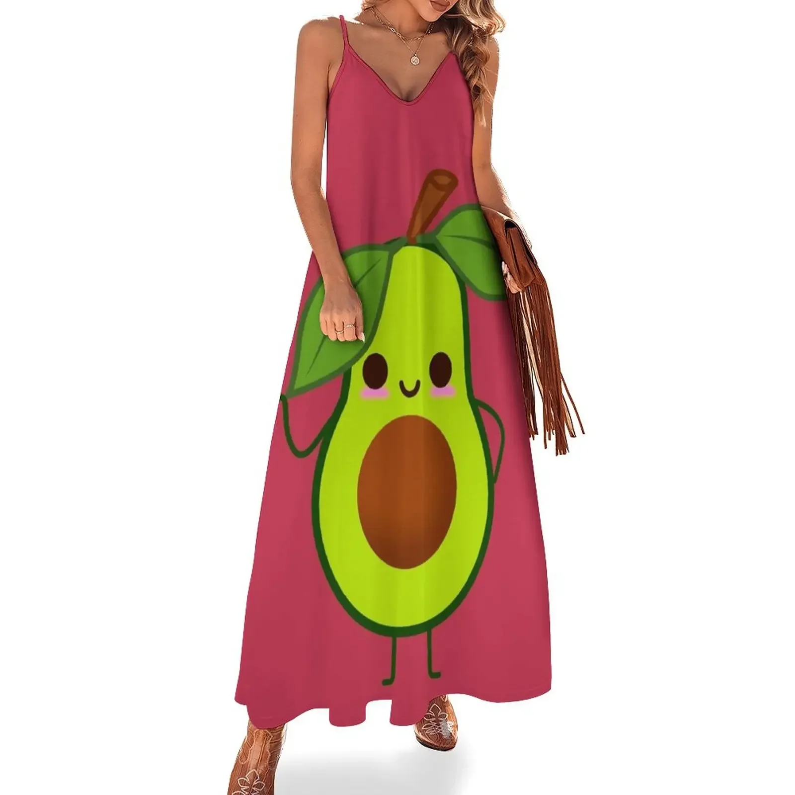 

Kawaii Avocado Cartoon Sleeveless Dress dresses for prom dress dresses african dresses for woman Dress