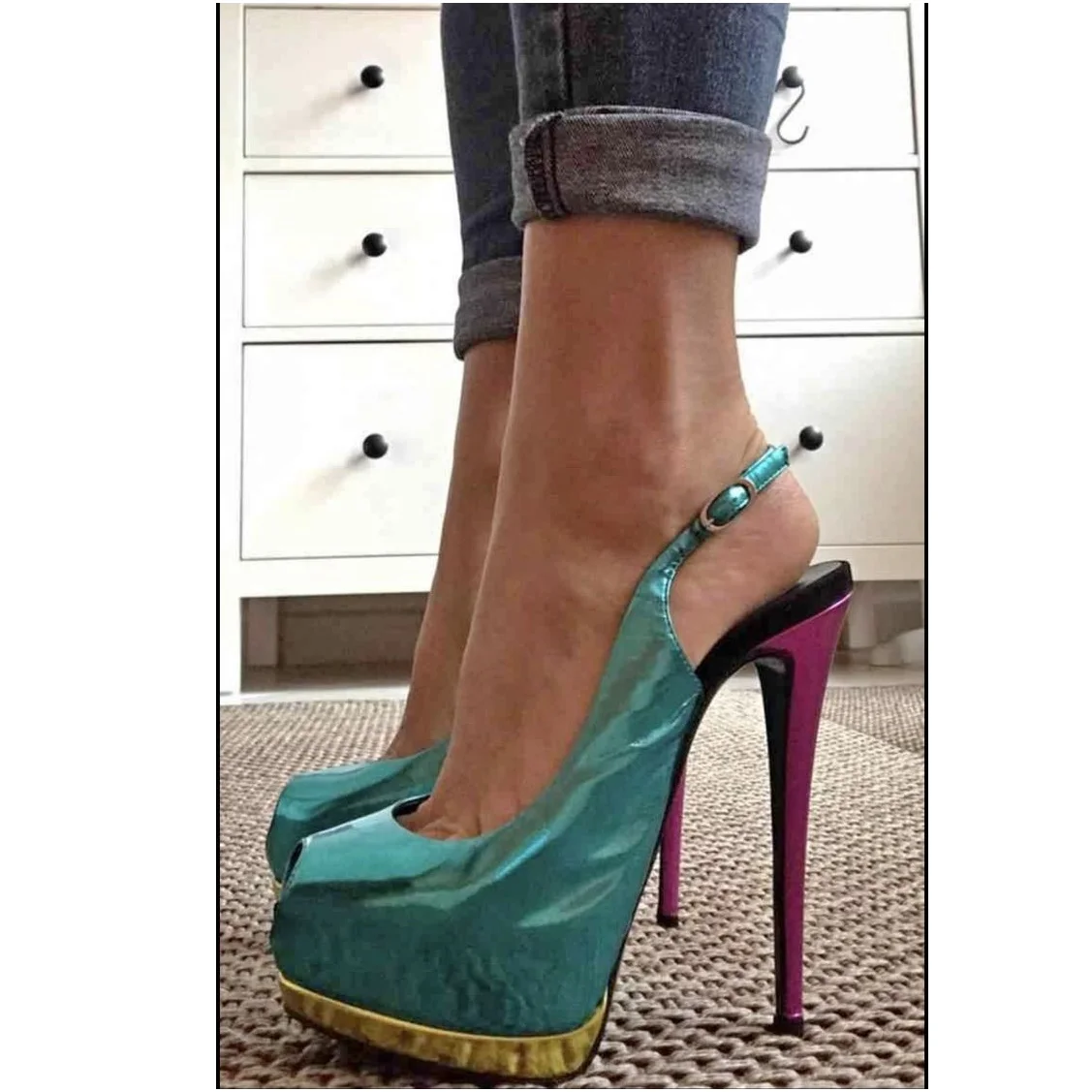 

Blue Buckle Cut Out Shallow Sandals Thin High Heel Peep Toe Fashion Sexy Cool 2025 Summer Big Size Woman Shoes Zapatillas Mujer