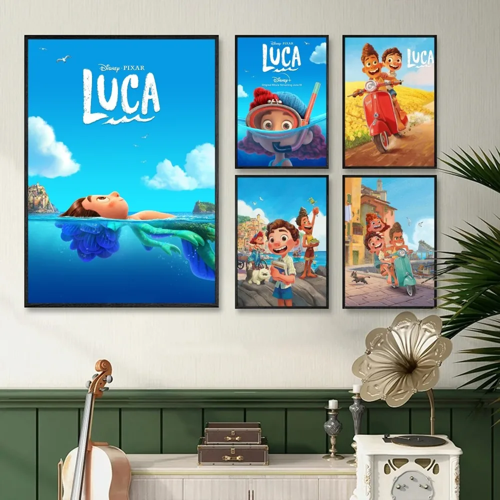 1PC Disney Luca Poster Stickers Art Wall Murals Decor Game Room Decor Gifts Kawaii HD Painting Cat Cars