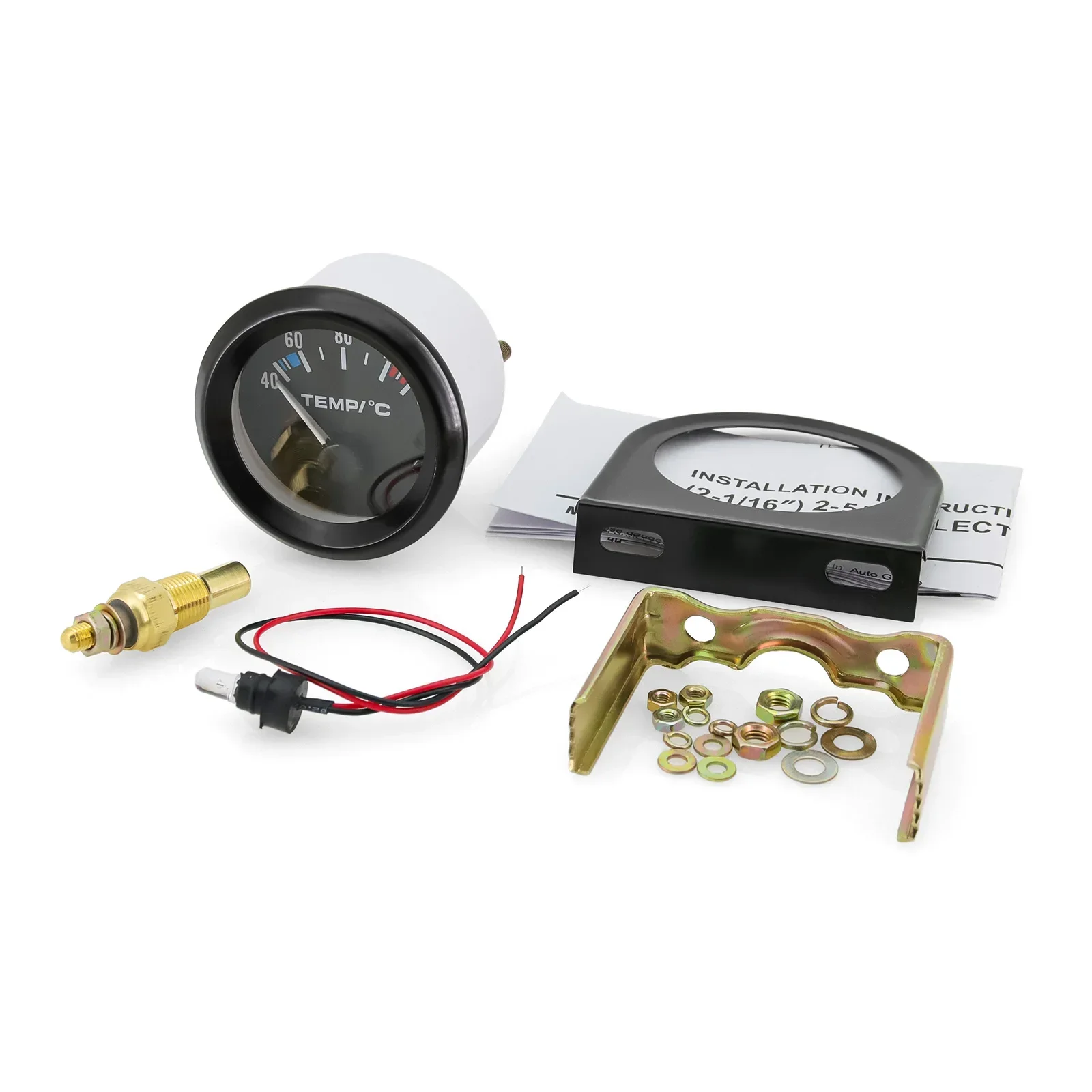 12V Universal Vehicle 2'' 52MM Oil Pressure Water Temperature Gauge Oil Temp Voltmeter Fuel Level Meter with Car Bracket Holder view 5