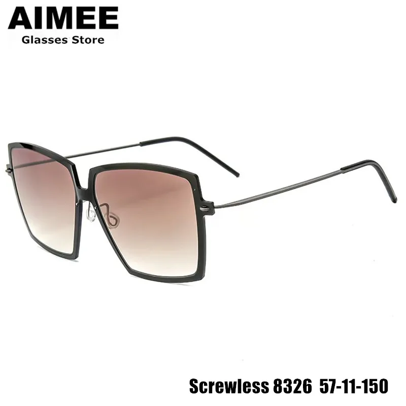 

Датские брендовые солнцезащитные очки 8326, женские роскошные большие квадратные титановые солнцезащитные очки, безвинтовые сверхлегкие очки, мужские модные очки