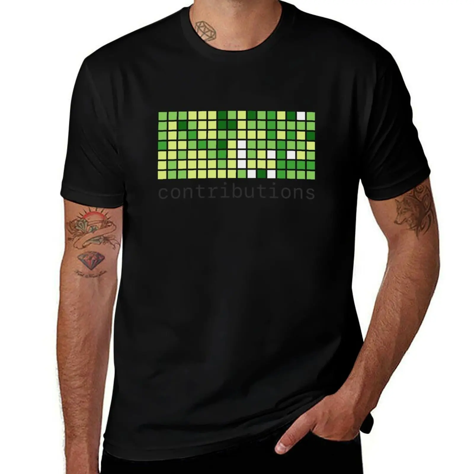 T-shirt Casual Trendy Streetwear avec motif Github Contributions