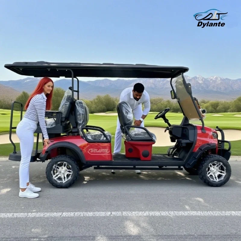 Nuovo 4 6 posti Autobus turistico Strada Legale Fuoristrada Veicolo elettrico Luce a LED Struttura a doppio braccio Carrello da golf