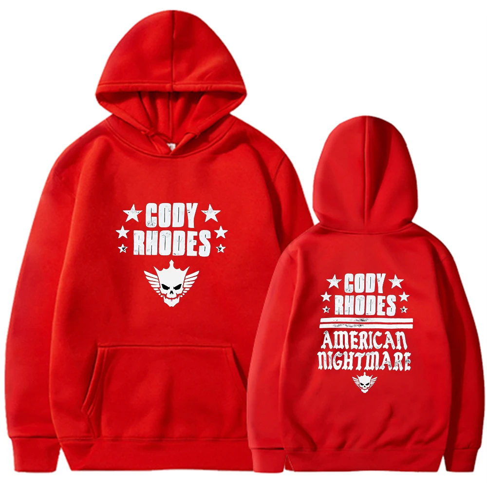 Ripple Junction Black Cody Rhodes American Nightmare Fleece Full- Hoodie Casual Hoodies Sweatshirts Men's Top Solid Color Hoodie