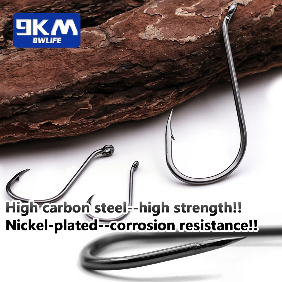 Kit anzuelos offset y circular 9KM – Negro acero carbono para bagre - imagen 3