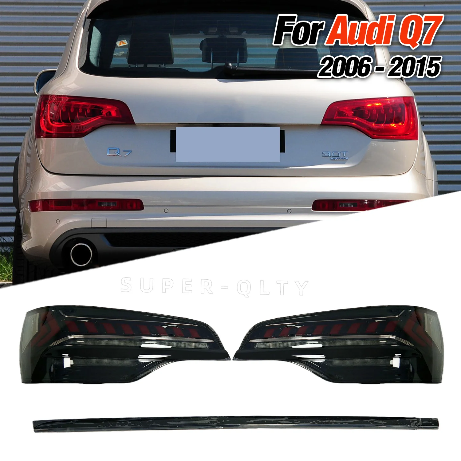 

Для Audi Q7 светодиодный задний фонарь Q7L 2006-2015 обновление модифицированный новый DRL динамический указатель поворота светодиодные задние фонари