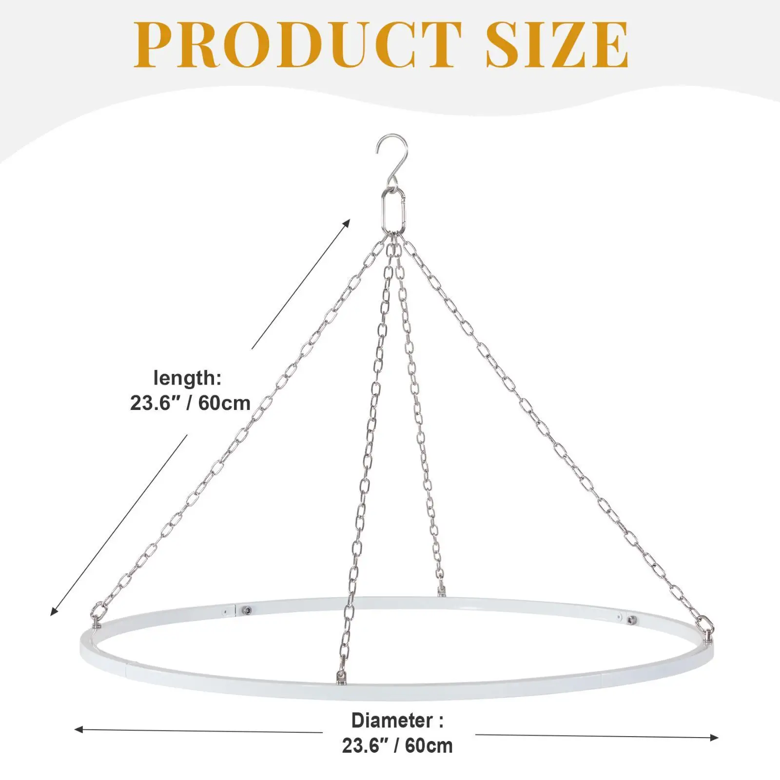 Ceiling Drapes Hanging Kit with Round Stainless Steel Canopy Frame for Wedding Party Room Draping Curtain Decor