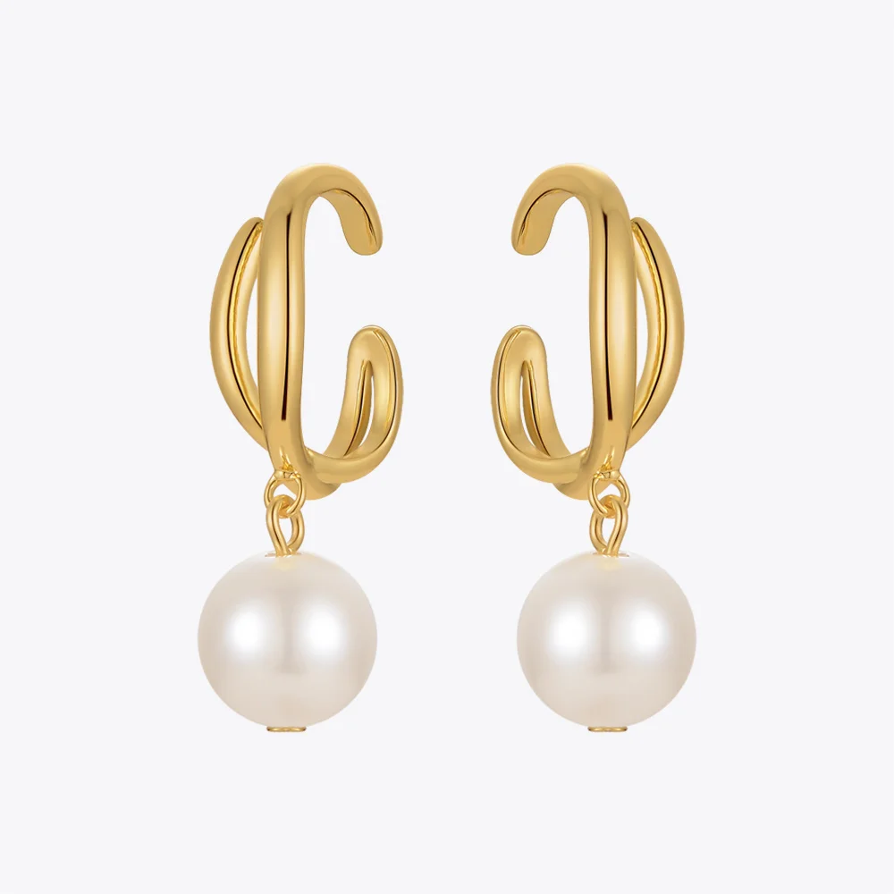 

ENFASHION Pearl Ear Cuff Wedding Earings Gold Color Clip On Earrings For Women Pendientes Mujer Fashion Jewelry 2022 E221406