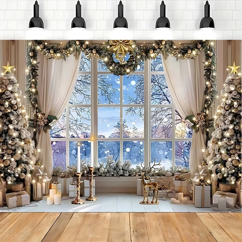 

Black Gold Happy New Year Backdrop Merry Christmas Glitter Photography Background Family Prom Holiday Party Decoration RR-29