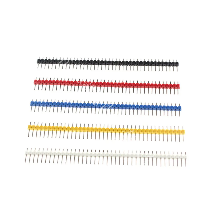 10pcs 40 pin Breakable Pin Header 2.54mm Single Row Male Header Connector Kit PCB Pin Strip for Arduino