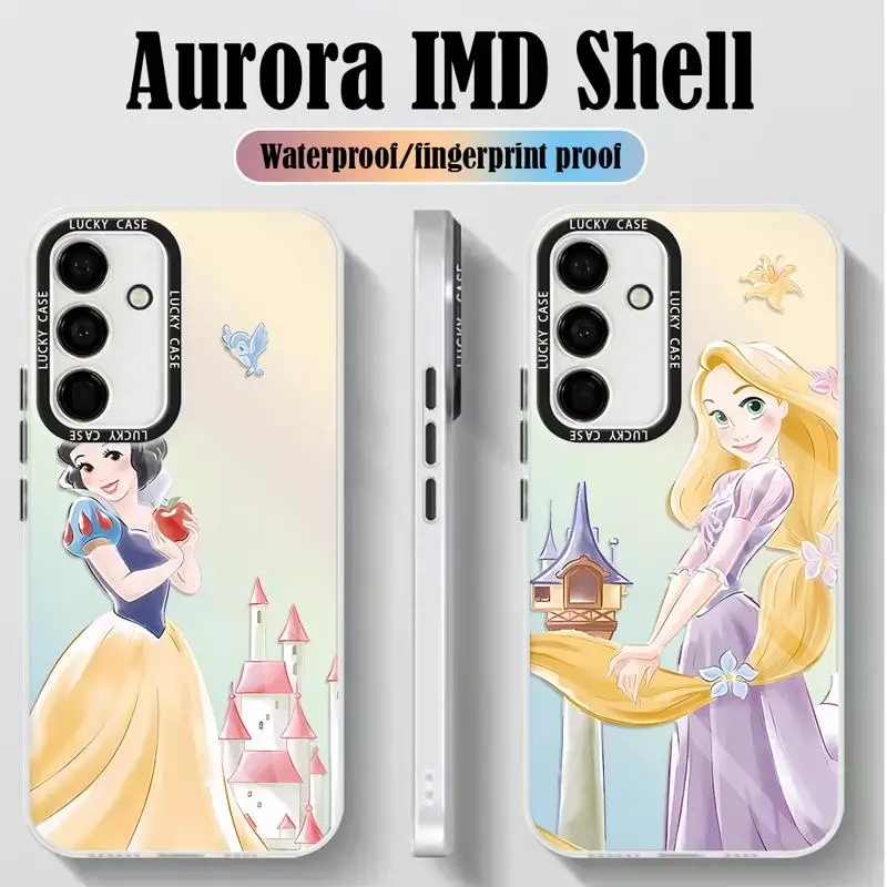 Snow White Rapunzel Belle Aurora Phone Case for Samsung Galaxy A55 A54 A53 A15 A13 A14 A72 A34 A35 A24 A50 Iridescent Funda