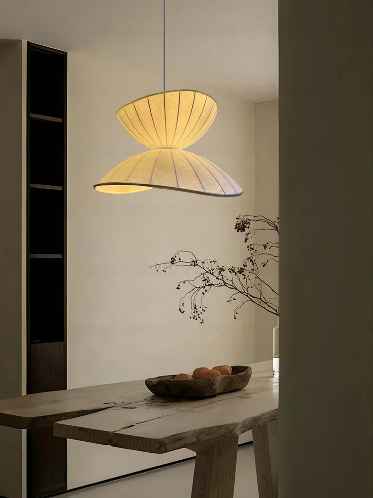 

Japanese Wabi Sabi Silk Ceiling Chandeliers Living Dining Room Bedroom Home Decor Nordic Pendant Lights Indoor Lighting Fixtures