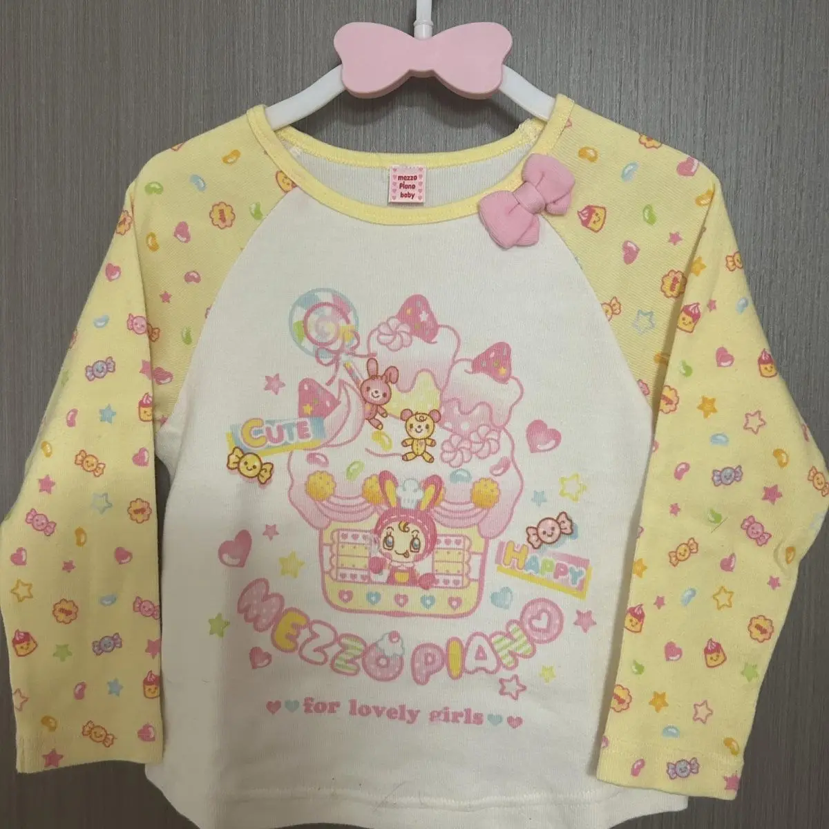 2024 Autumn New Long Sleeves Slim Fit All Match Bottoming Shirt Japanese Cute Cartoon Printed Sweet Girl Bow T-shirt Y2k Top