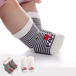 Baby Socks Cotton Infant Boy Girl Slip-resistant Floor Socks Love Mama Papa Letter Socks Anti-slip Sokken Skarpetki Calcetines