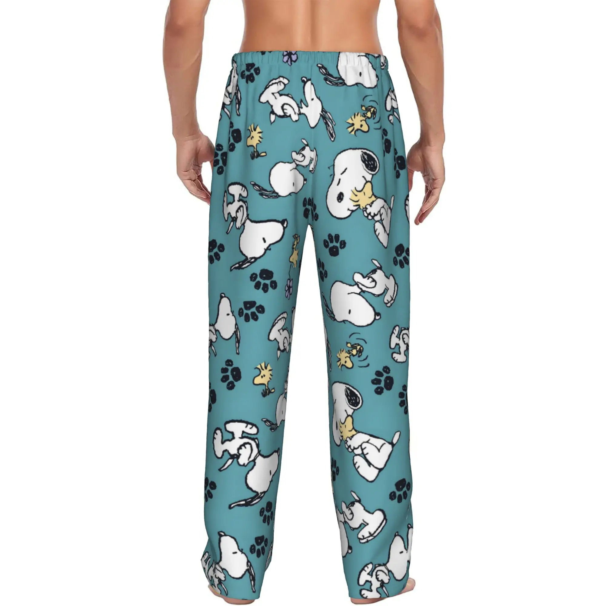 Custom S-snoopied Anime Pajama Pants Men Dog Cartoon Sleepwear Lounge Sleep Bottoms Stretch with Pockets