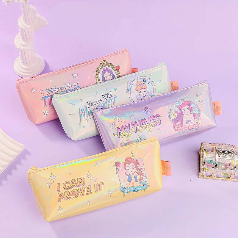 Imagem -02 - Disney Princess Pencil Case Papelaria Pen Bolsa Material Escolar Caixa Bonito Kawaii Pcs por Lote