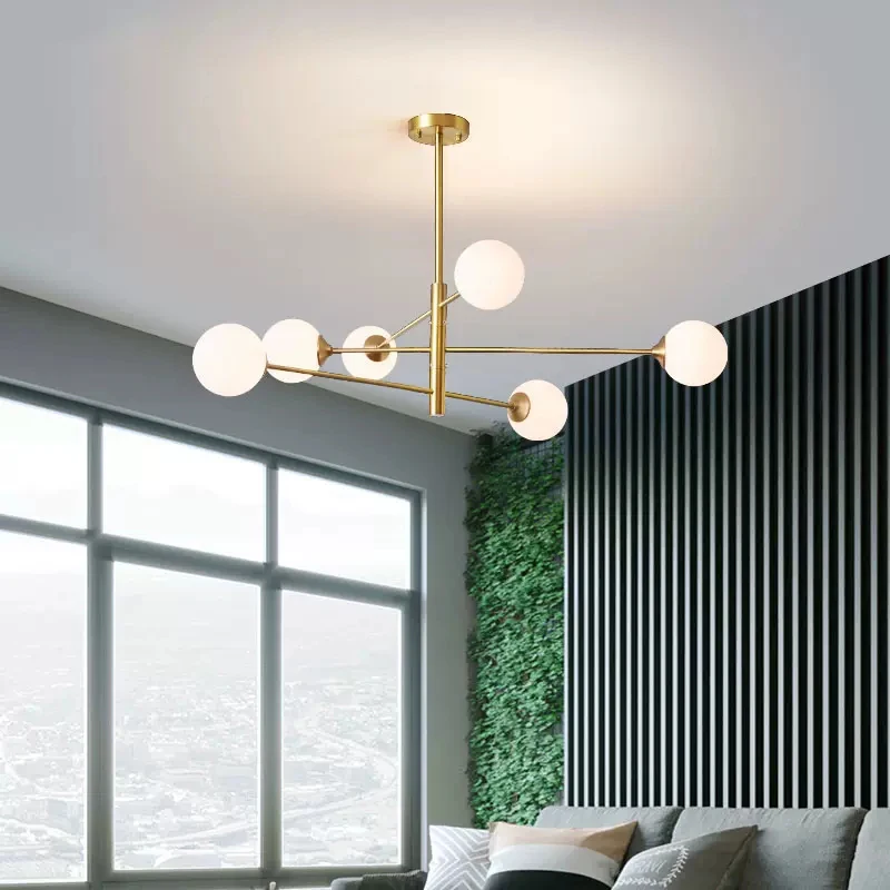 Imagem -03 - Modern Nordic Glass Pendant Light Pendurado Lâmpada para Teto Minimalista Lustre para Loft Sala de Estar Home Decorações Lustre