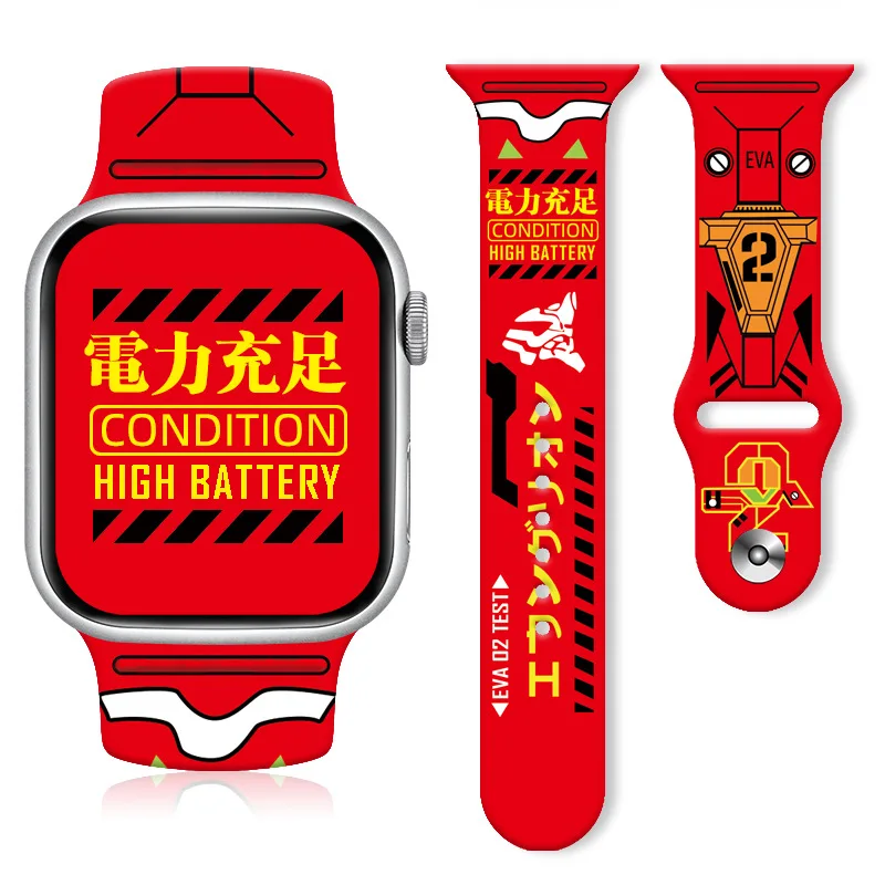 Neon Cute Genesis Classic Evangelion Fashion Printed Soft Silicone Watch Band Replacement Strap for Apple IWatch Series 10 Ultra view 6