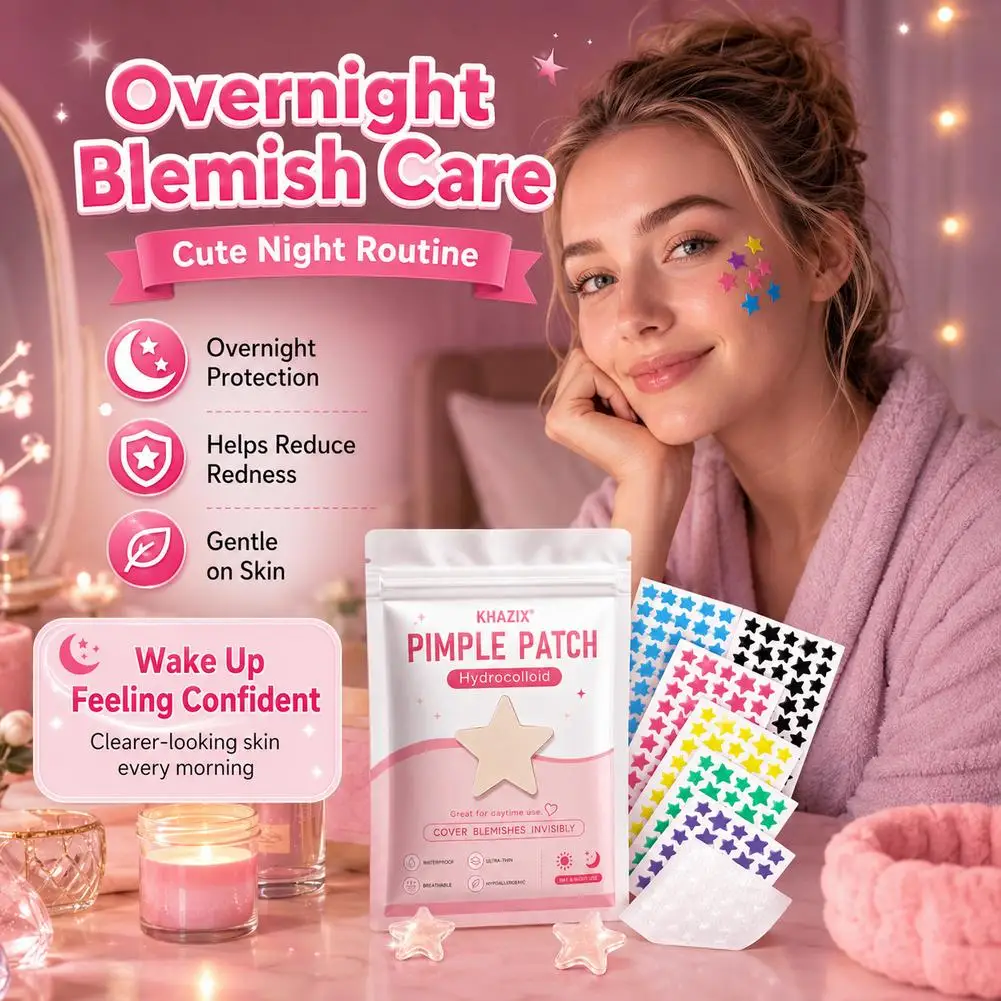 280pcs Bulk Multi-color Star Shaped Hydrocolloid Pimple Patches Invisible Hydrocolloid Dots Color Star Pimple Patches image 4