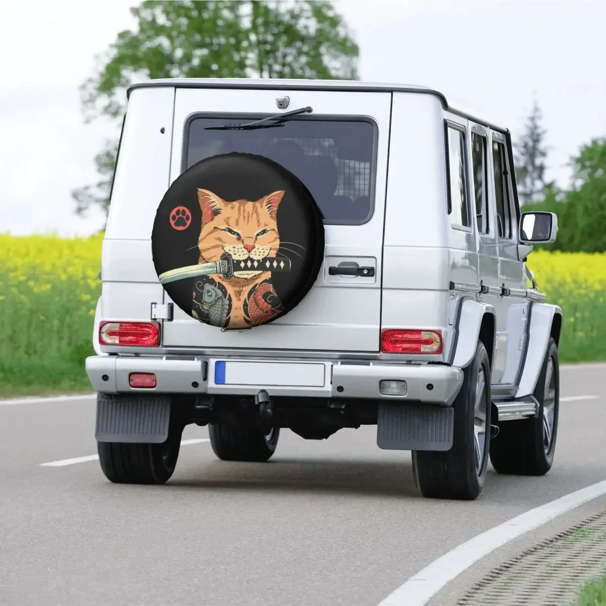 Catana Spare Tire Cover Bag Pouch for Suzuki Mitsubish Japanese Cat Samurai Dust-Proof Car Wheel Covers 14 15 16 17 Inch