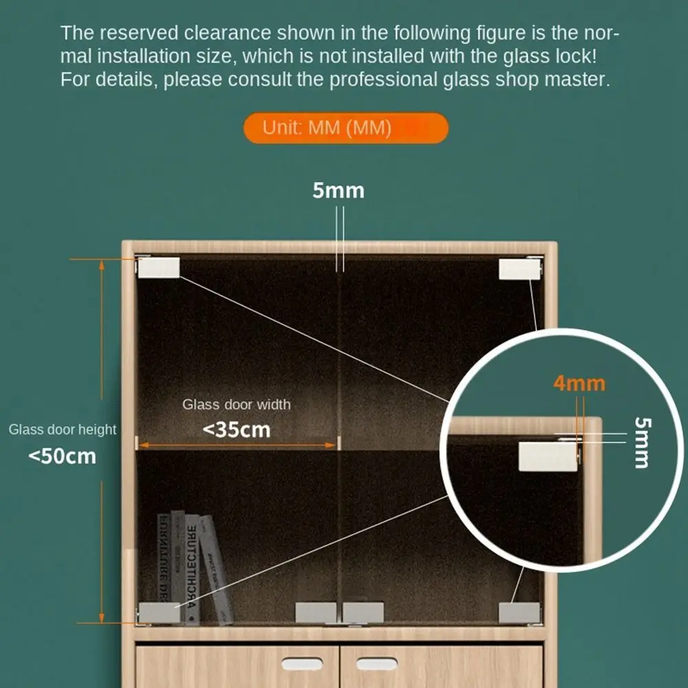 2PCS Non-perforated Glass Hinge Zinc Alloy Glass Door Hinge Glass Hinge Wine Cabinet Hinge Glass Door Hinge