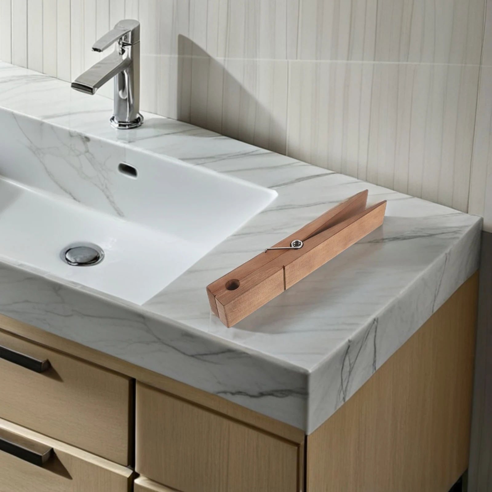 

Wooden Towel Mounted Bathroom Clip Giant Clothespin Farmhouse Holder Rustic Design Space Saver Durability Wooden