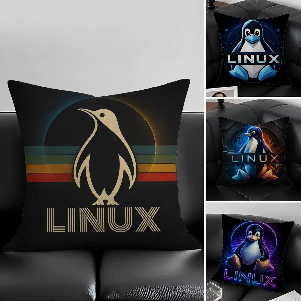 Brand Linux Cushion Cover Natural Linen Pillowcase Set, All-in-One Decor for Sofa, Bedroom & Chair