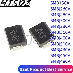 20 piezas-diodo SMBJ26CA SMBJ15CA SMBJ28CA SMBJ30CA SMBJ33CA SMBJ36CA SMBJ40CA SMBJ43CA SMBJ45CA SMBJ48CA SMBJ51CA, 600W, DO-214