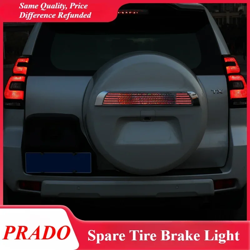 Brake Light Center High Mounted Spare Tire Cover LED Rear Collision Prevention Tail Light Styling for 2010-2020 Toyota Prado