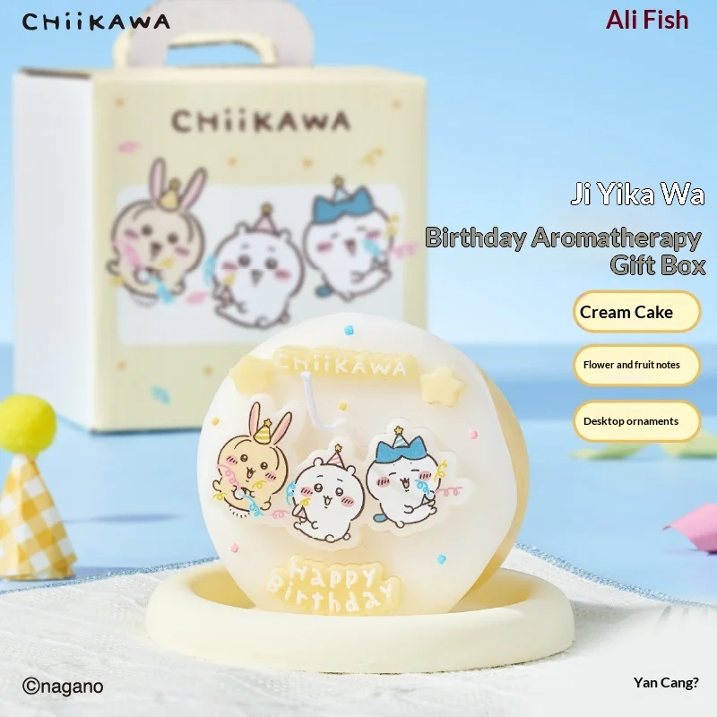 

Anime Peripheral Chiikawa Birthday Cake Aromatherapy Candles Hachiware Usagi Girl Decor Ornaments Candles Christmas Birthday Gif