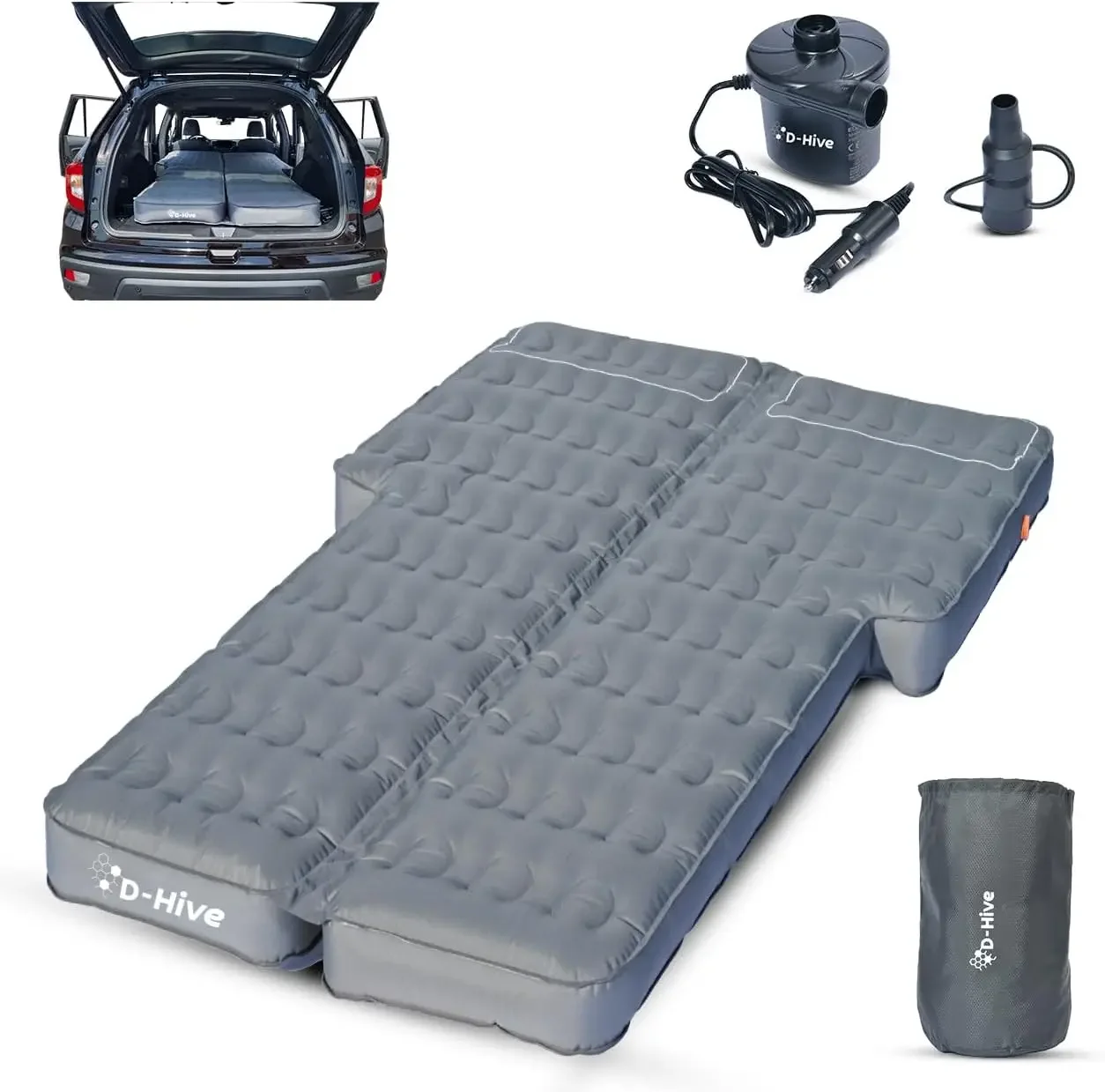 Durability SUV Air Mattress for Car Camping, Durable Extra Thick 300D Oxford Fabric, Quick Easy Set-Up w/Electric Pum