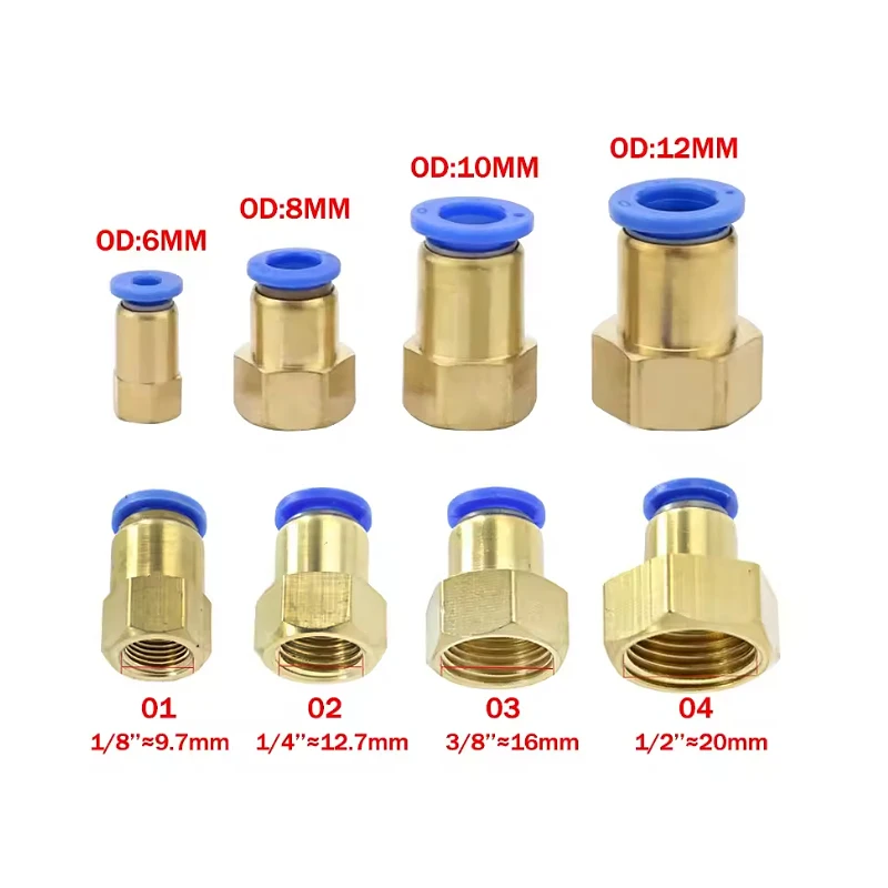 Pneumatic Quick Insert with Threaded Straight-through PC/PCF Elbow PL Throttle Valve SL Cylinder Auto Parts 8-02