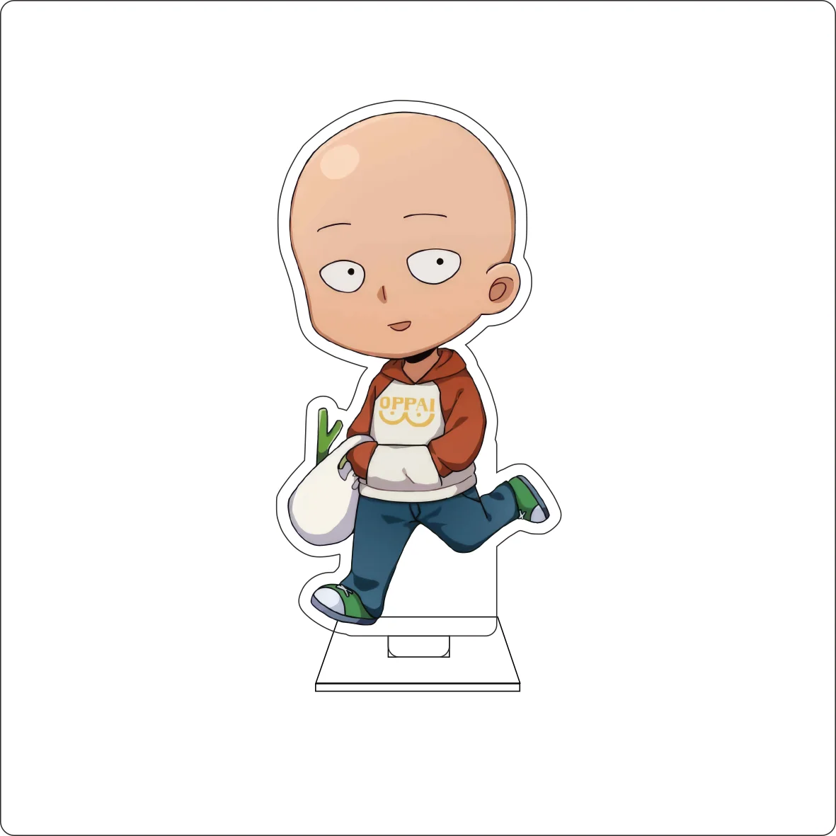 10CM Anime One Punch Man Cosplay Cute Acrylic Figure Stand Plate King Genos Saitama Ornaments Gifts view 5