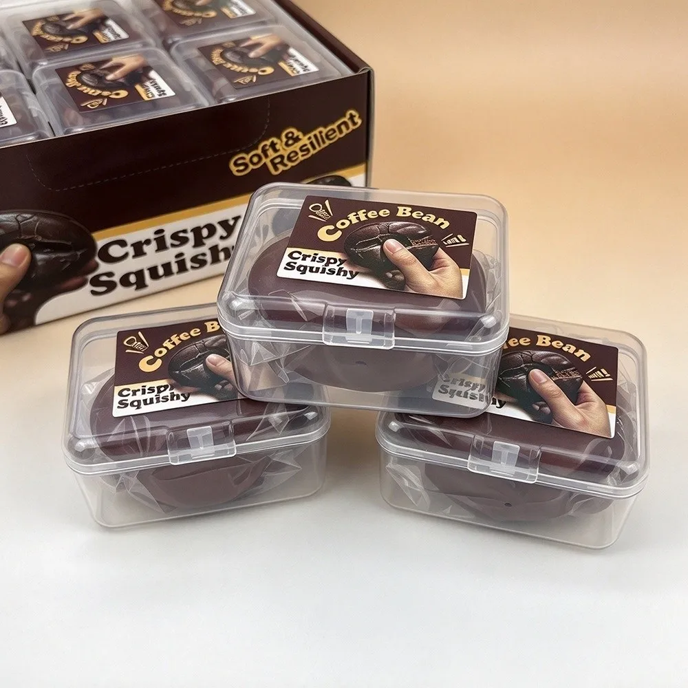 Coffee Beans Crispy Chocolate Ball Stress Toy Crackable Crunchy Sound Wax Cracking Squeeze Toy Stress Relief Soft Gel Fidget Toy