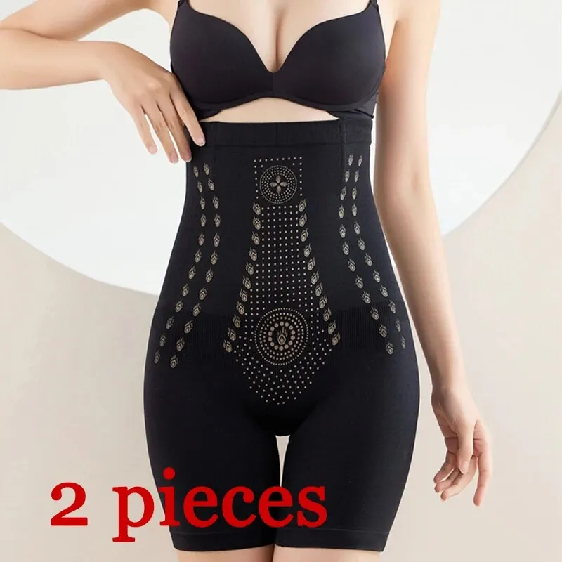 Two Piece Women\'s Breathable and Tight Fitting Short Tight Fitting High Waist Shaping Pants Women\'s Shaping Shorts