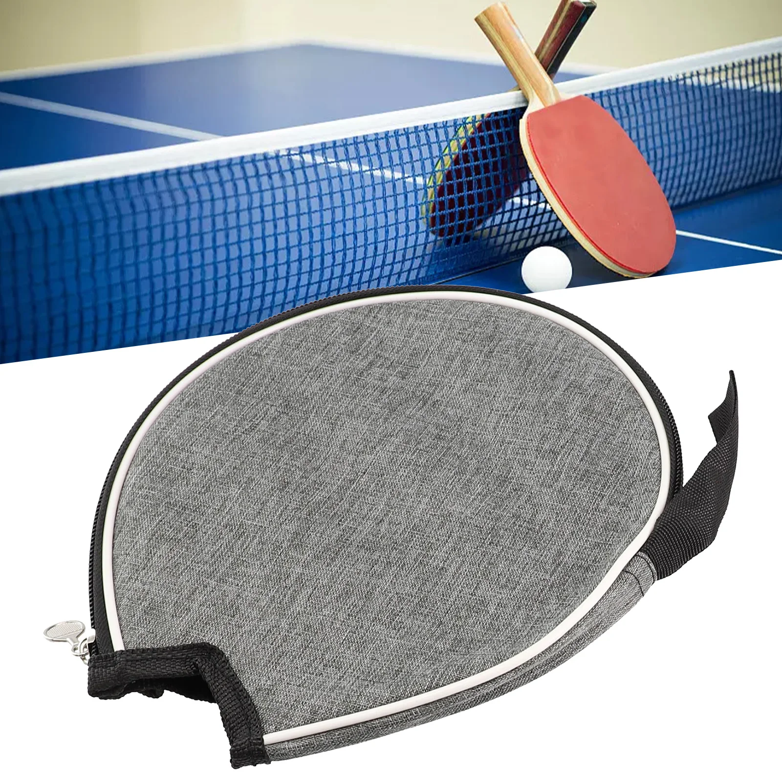 

Portable Table Tennis Rackets Bag Semicircle Paddles Case Dustproof Storage Bag Supplies Protective Cover Training Table Tennis